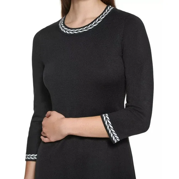 Printed-Trim Sweater Dress - Picture 6 of 12